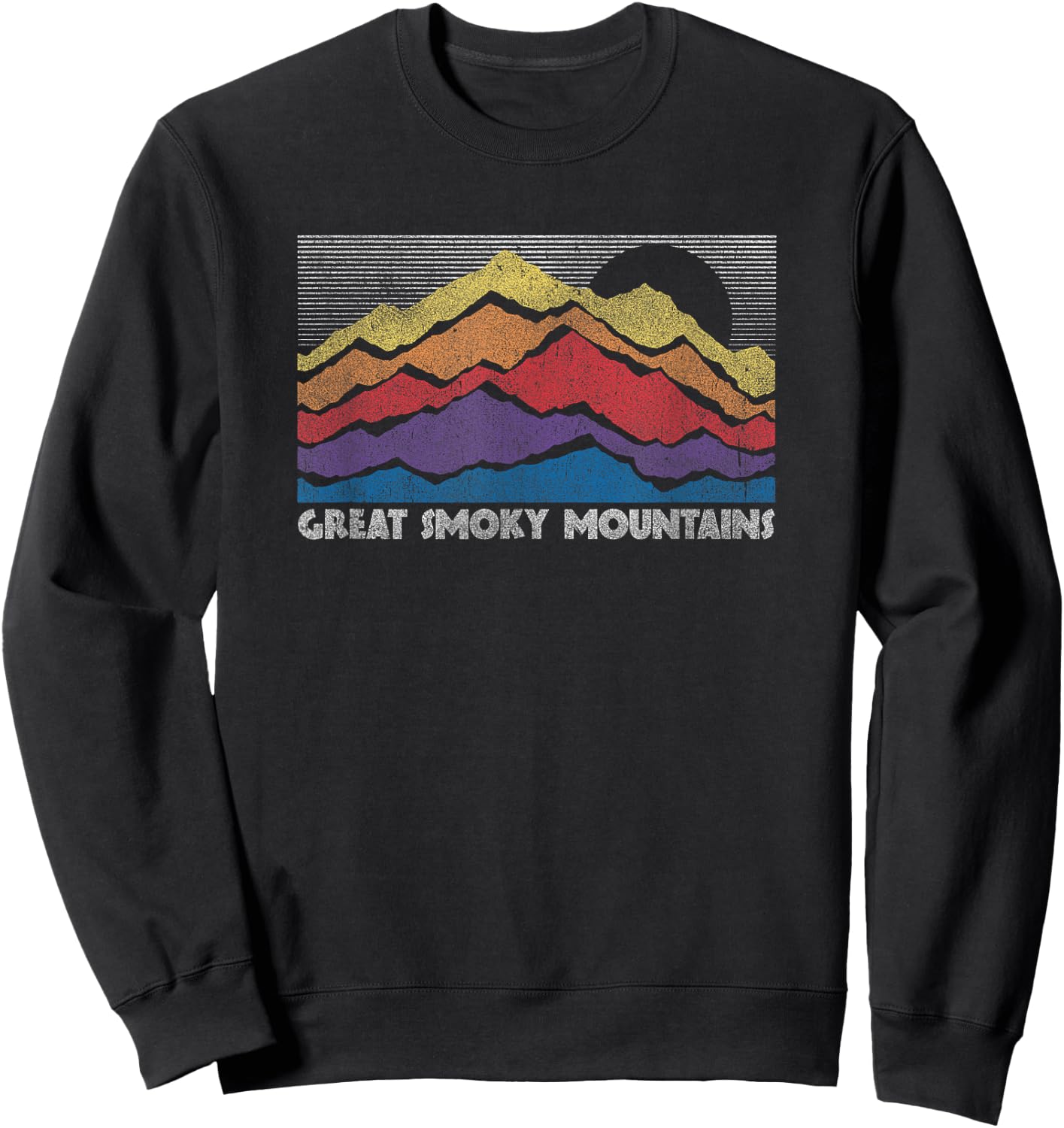 Great Smoky Mountains National Park Vintage Horizon Sweatshirt - Sweatshirt | Black