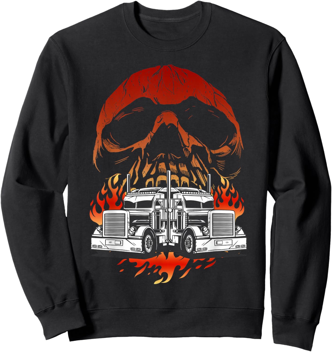 Truck Driver Design Dad Big Rig Semi-Trailer Truckin Sweatshirt - Sweatshirt | Black
