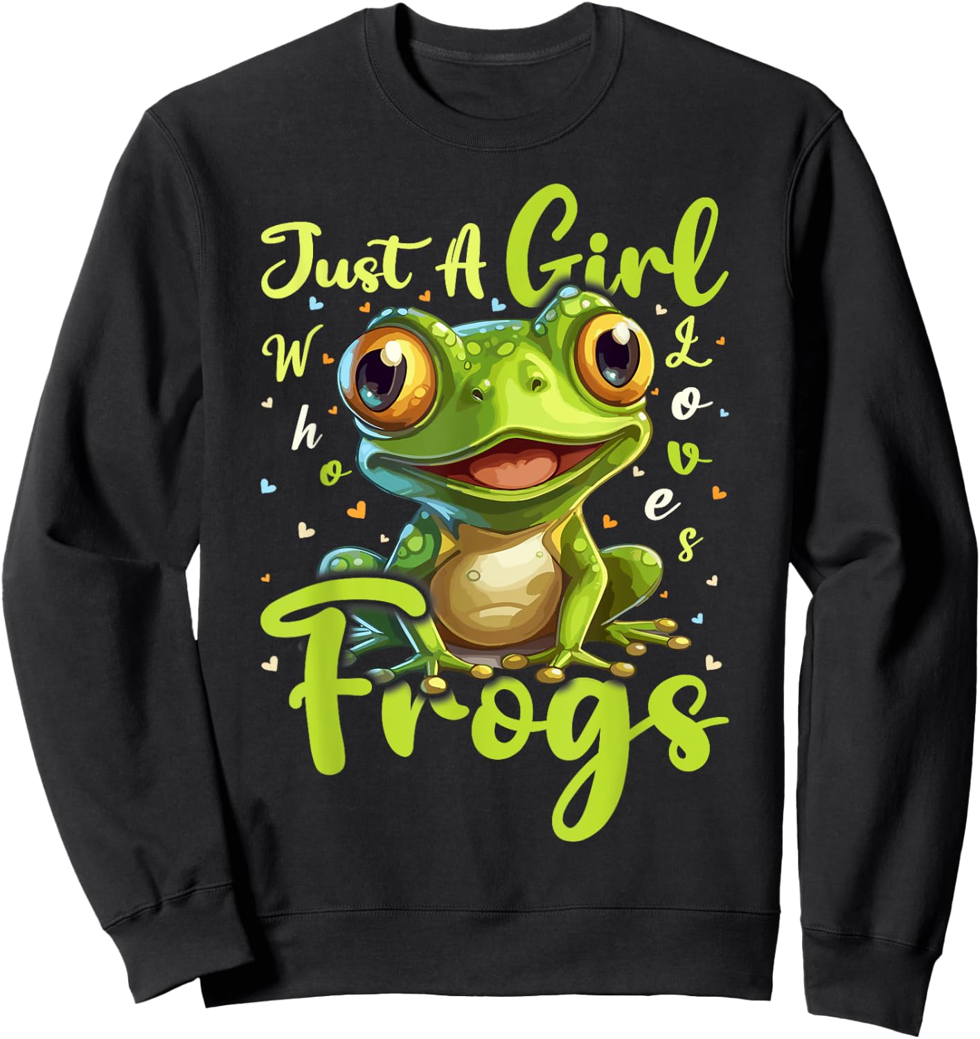 Frog Lover Just A Girl Who Loves Frogs Sweatshirt - Sweatshirt | Black
