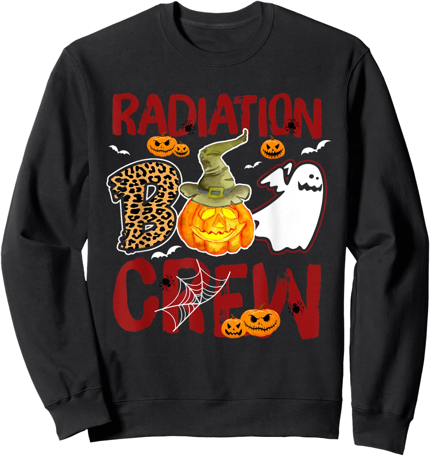 Radiation Boo Crew Halloween Radiation Therapist Matching Sweatshirt - Sweatshirt | Black