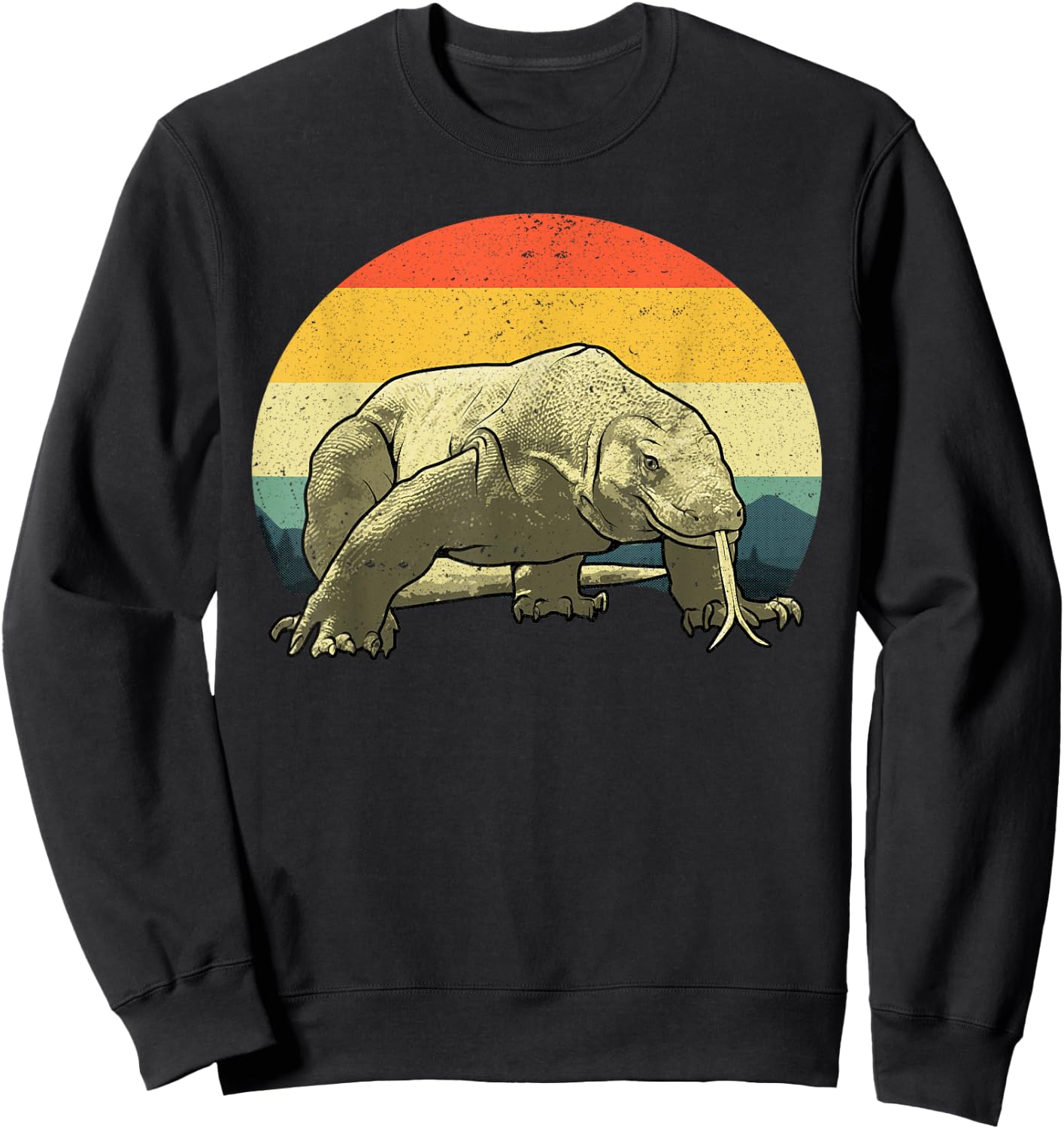 Cute Komodo Dragon Women Kids Vintage Komodo Dragon Sweatshirt - Sweatshirt | Black
