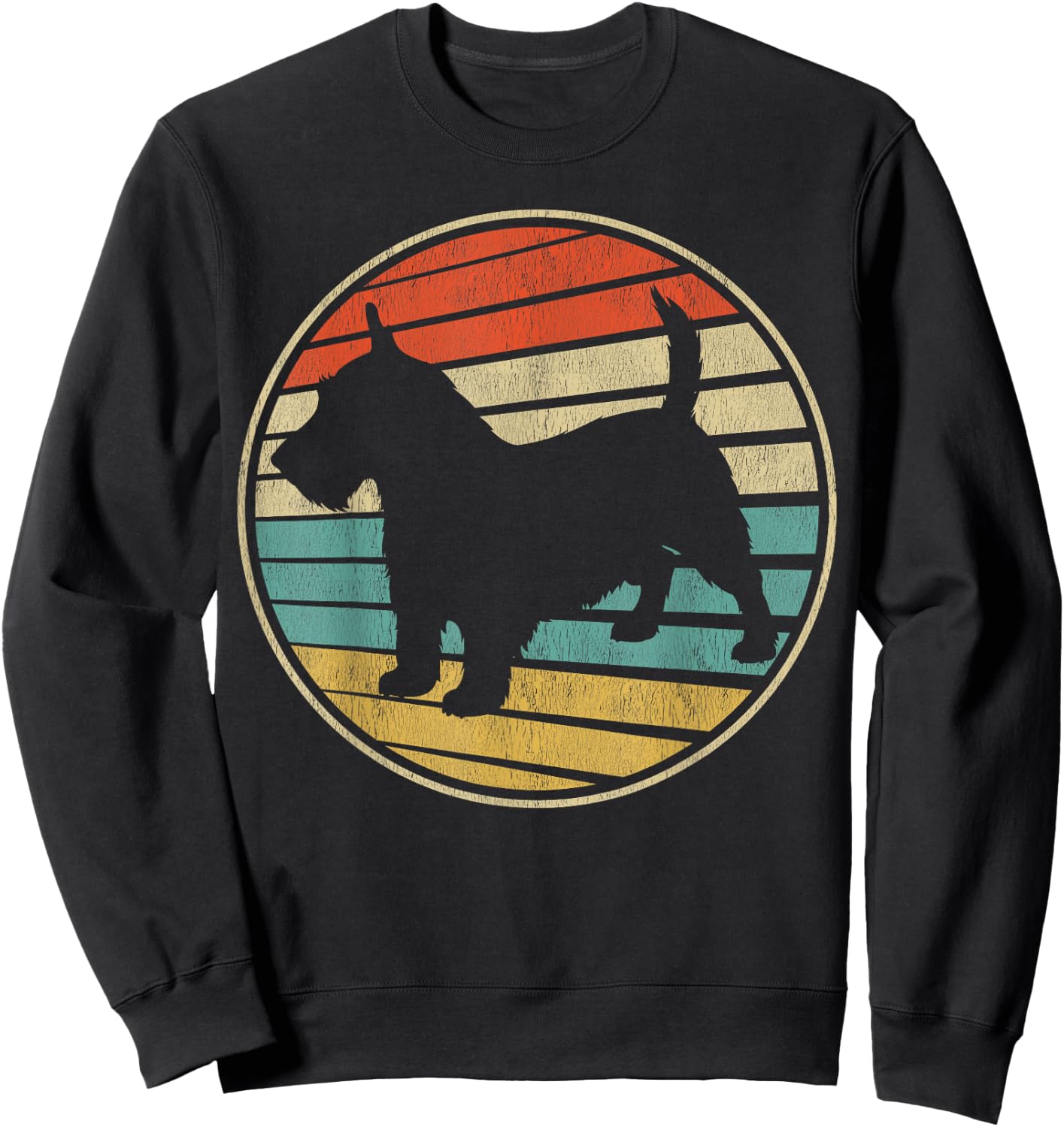 Cute Scottish Terrier Gift Retro Vintage 70s 80s Scottie Dog Men Women Kids Sweatshirt - Sweatshirt | Black