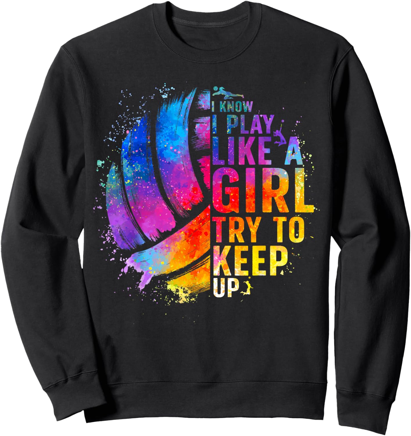 Volleyball for Teen Girls Women College Volleyball Lovers Sweatshirt - Sweatshirt | Black