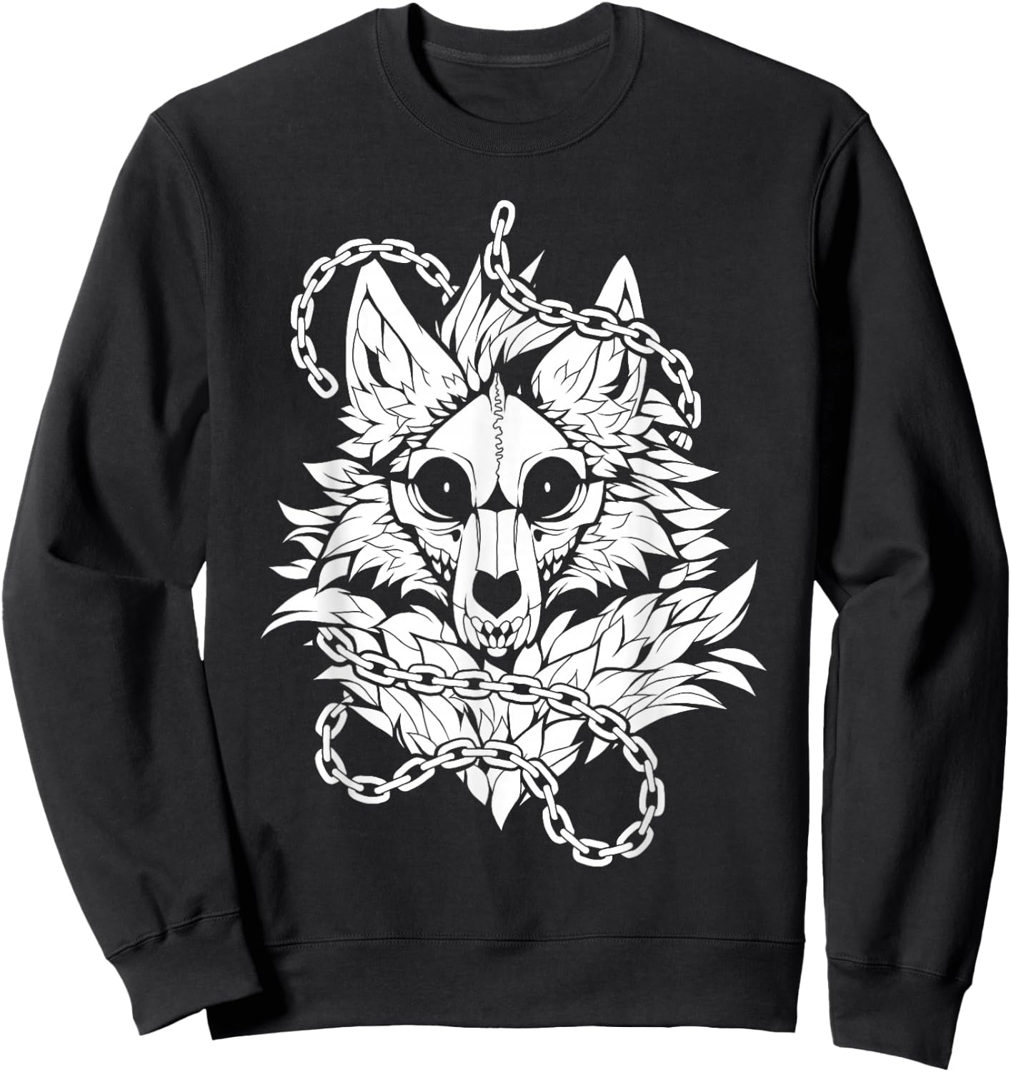 Skull Wolf Skeleton Dog Sweatshirt - Sweatshirt | Black
