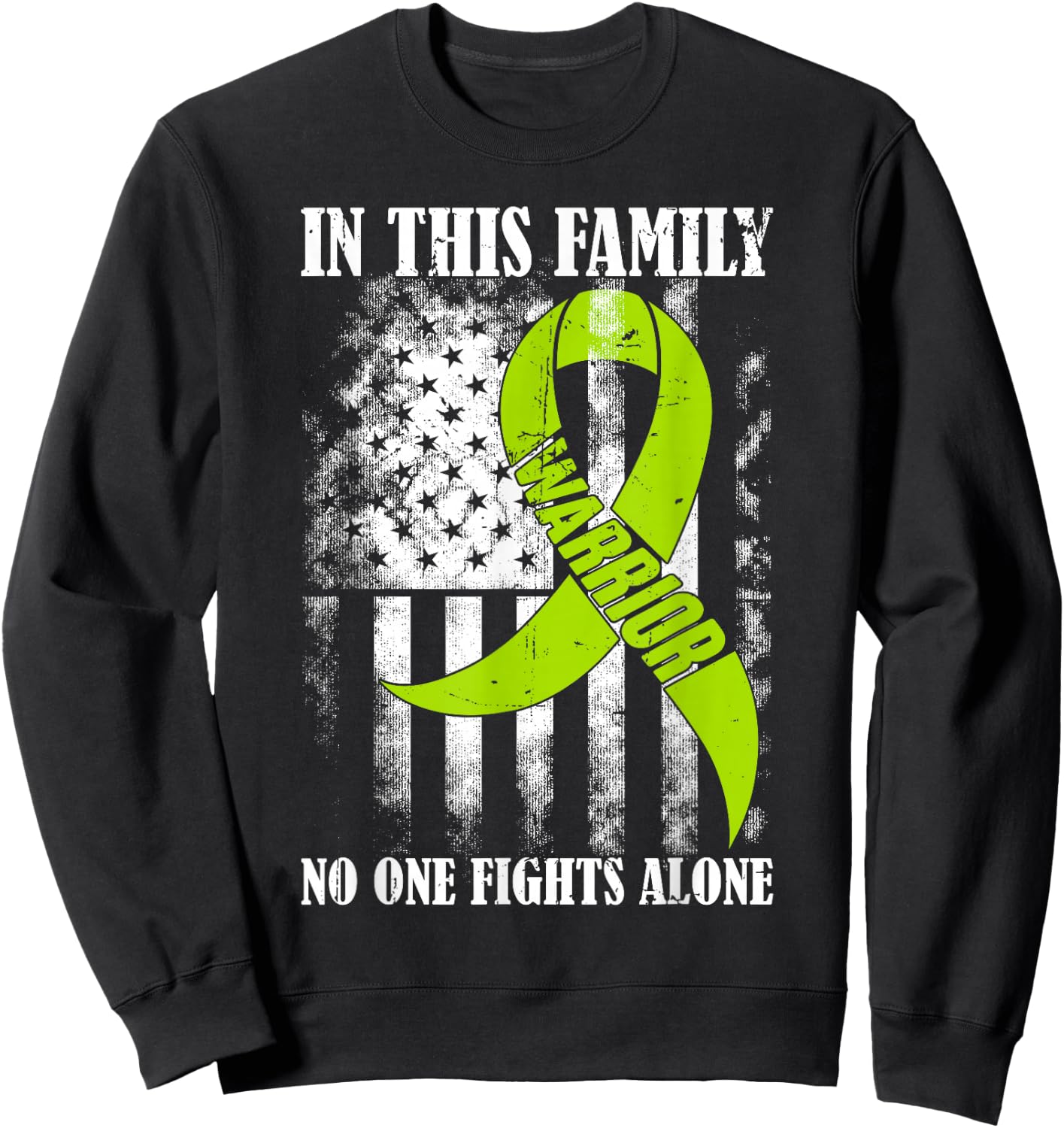 Retro In This Family No One Fight Alone Lymphoma Awareness Sweatshirt - Sweatshirt | Black