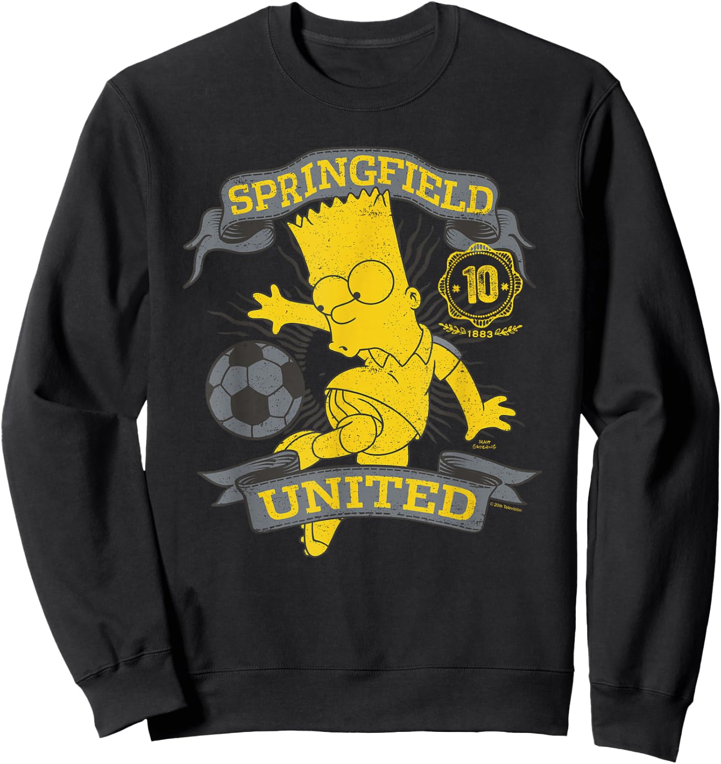 The Simpsons Soccer Bart Simpson Springfield United Sweatshirt - Sweatshirt | Black