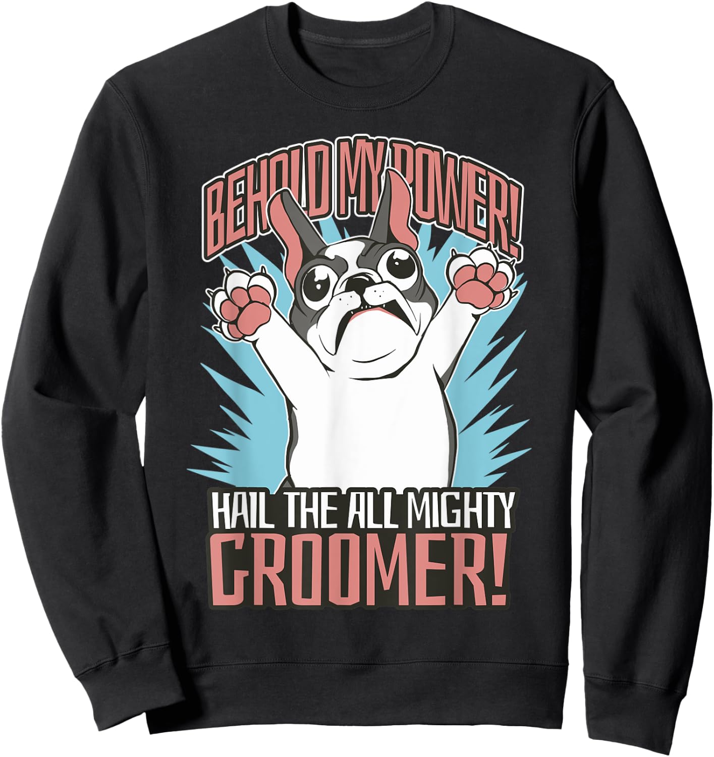 Funny Dog Grooming Art For Pet Groomer French Bulldog Sweatshirt - Sweatshirt | Black