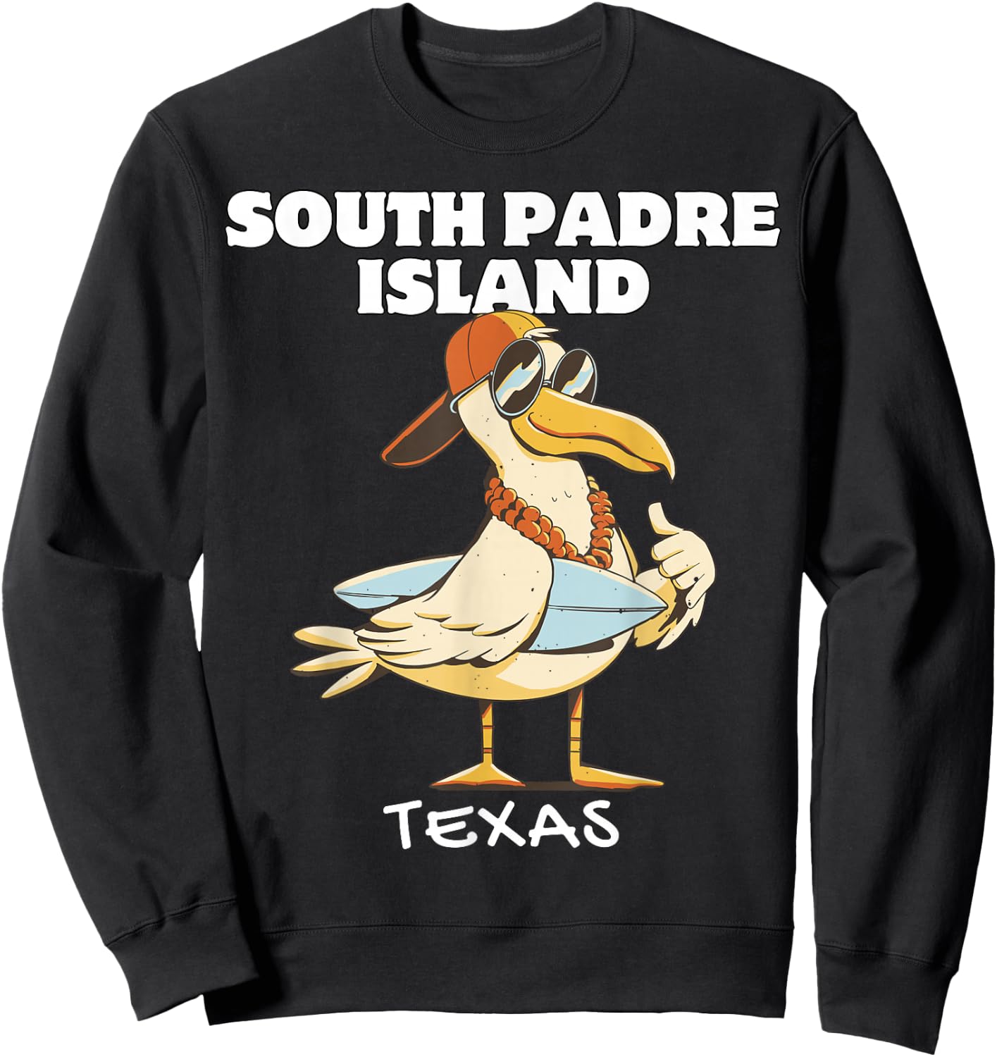 SOUTH PADRE ISLAND Surf Vintage Sunset Surfing Sweatshirt - Sweatshirt | Black