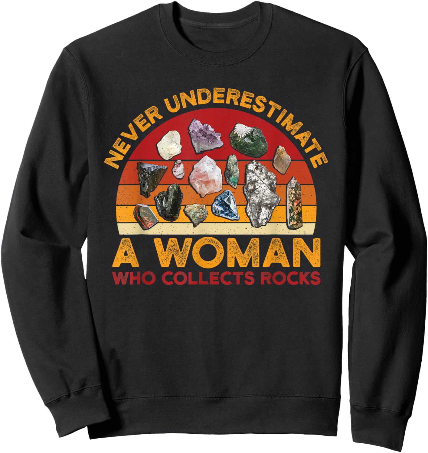 Collecting Rocks Retro Women Woman Who Collects Rocks Sweatshirt - Sweatshirt | Black