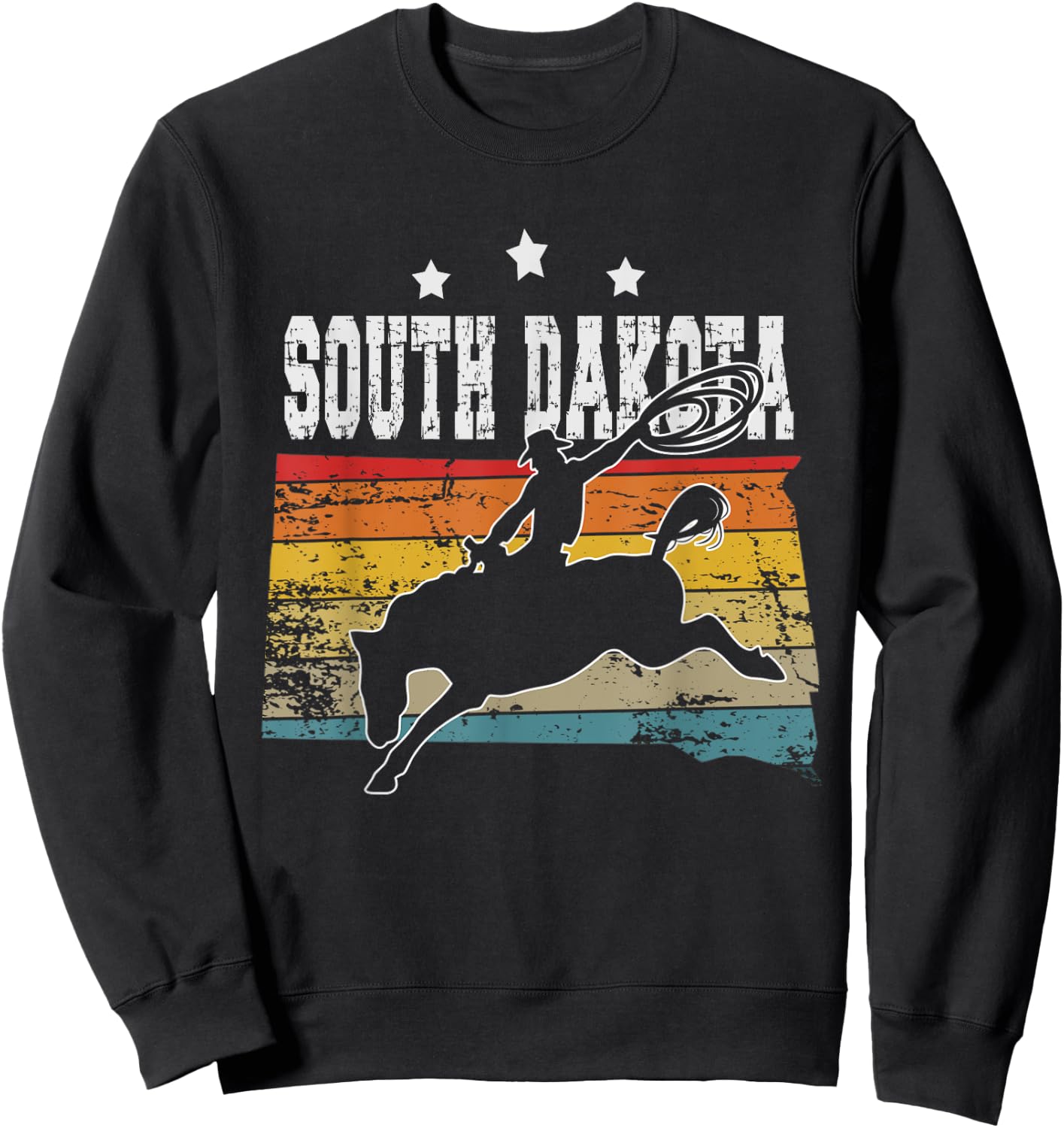 Vintage South Dakota Rodeo Sweatshirt - Sweatshirt | Black