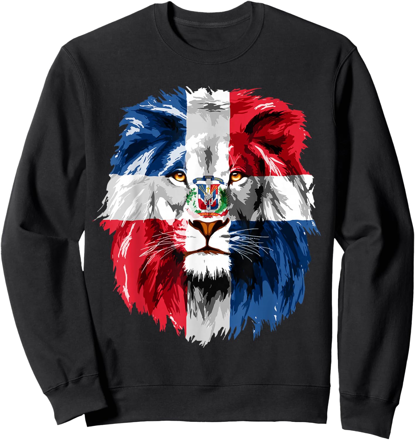 Dominican Republic Flag Lion Face Flag of The Dominican Sweatshirt - Sweatshirt | Black