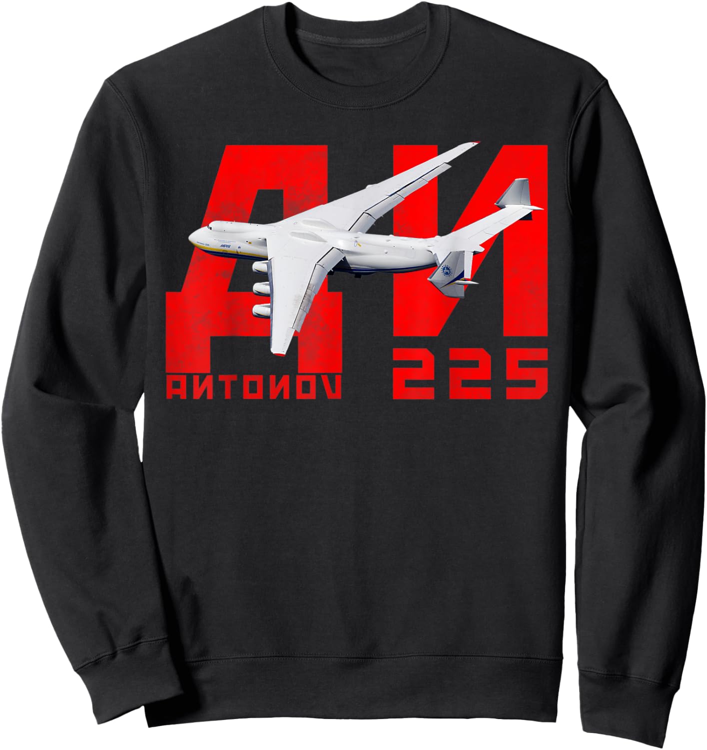 Antonov AN-225 CCCP Soviet USSR Aeroplane Soviet Aviation Sweatshirt - Sweatshirt | Black