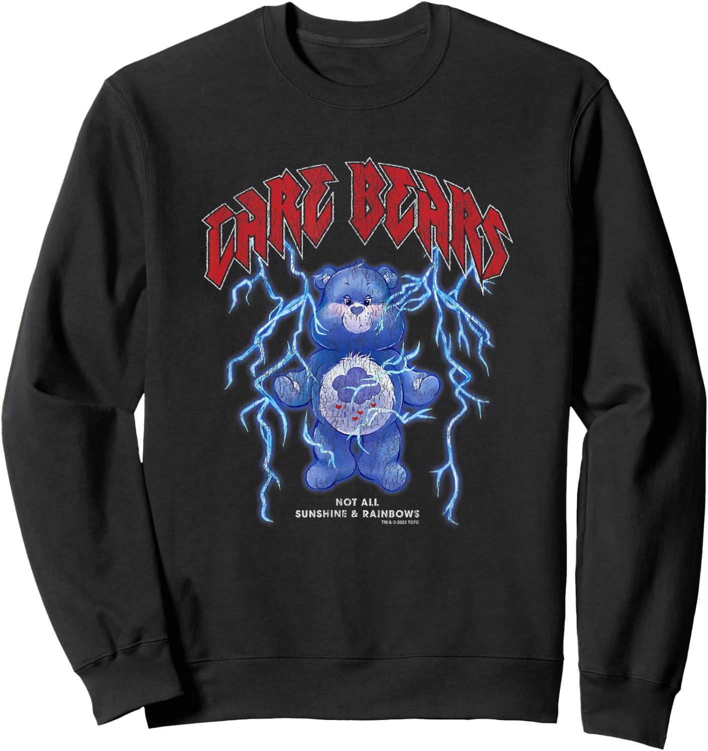 Care Bears Grumpy Bear Not All Sunshine & Rainbows Vintage Sweatshirt - Sweatshirt | Black