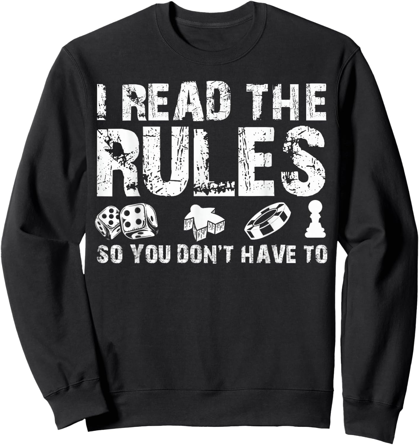 Board Games Vintage Game Night Men Women I Read The Rules Sweatshirt - Sweatshirt | Black