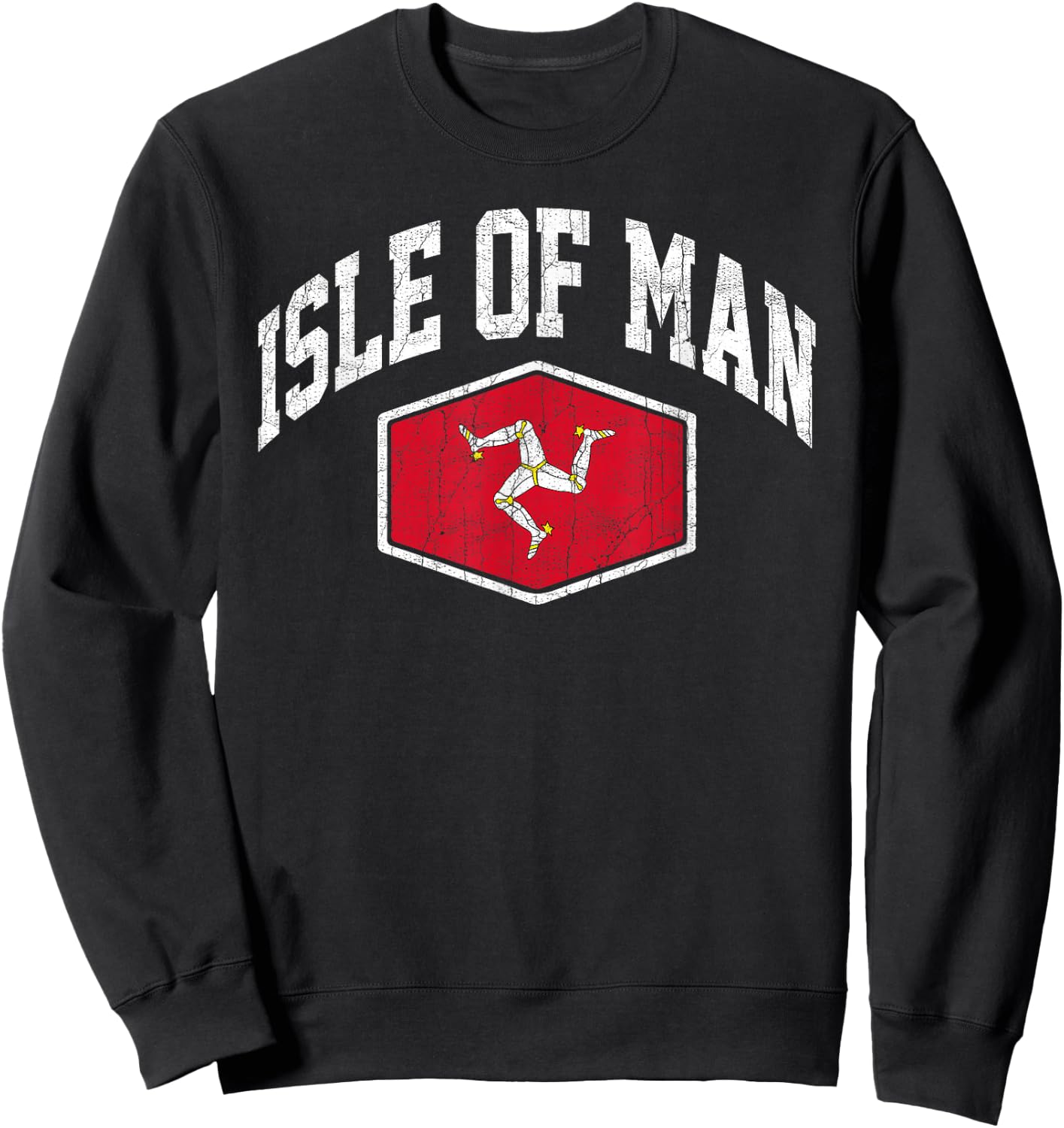 Isle of Man Vintage Flag Throwback Design Classic Souvenir Sweatshirt - Sweatshirt | Black