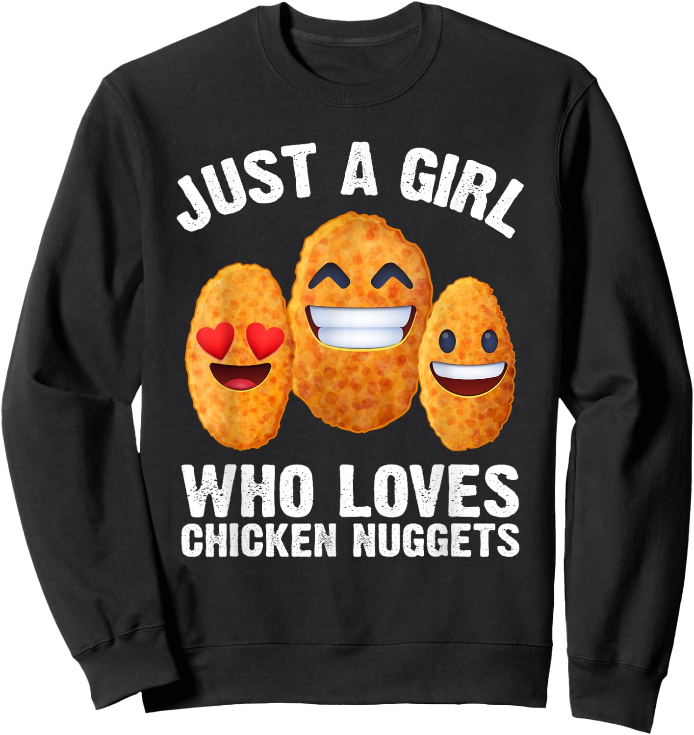 Funny Chicken Nugget Design For Girls Women Nuggets Lovers Sweatshirt - Sweatshirt | Black