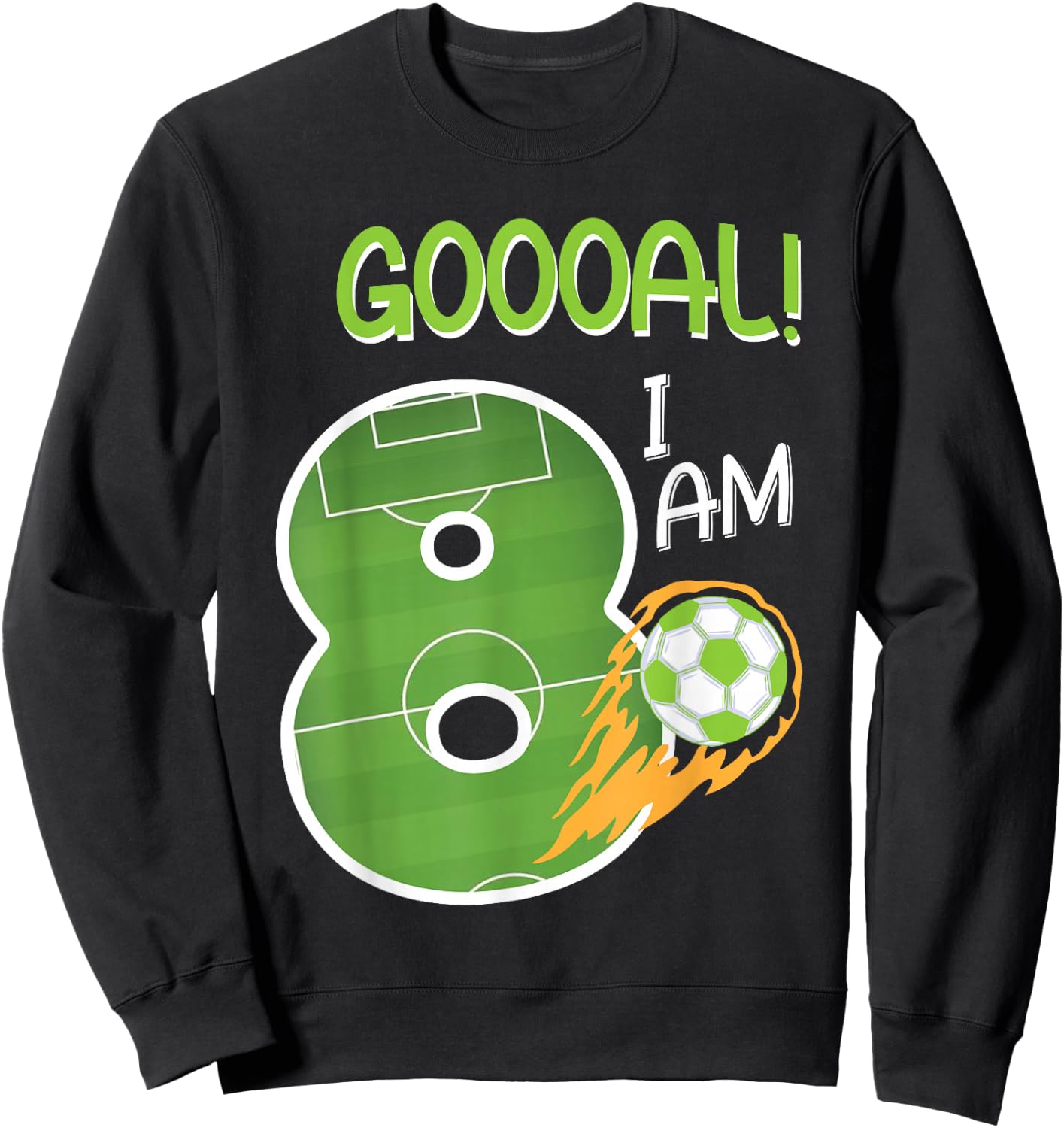 Soccer i'm 8 years old boy birthday Sweatshirt - Sweatshirt | Black