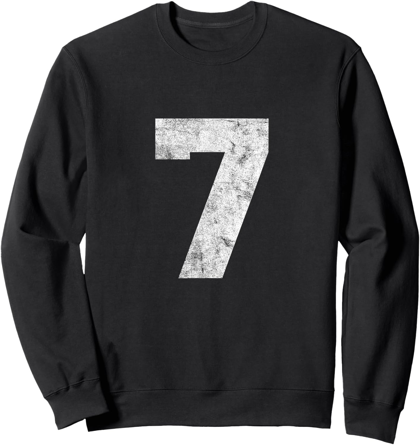 Vintage Lucky Number 7 Birthday Sports Player Team Athlete Sweatshirt - Sweatshirt | Black