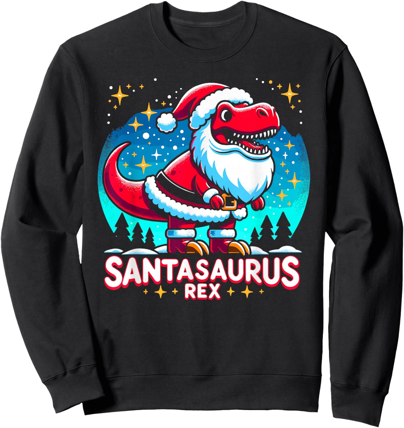 Dear Santasaurus Rex Christmas Dinosaur Presents for Adults Sweatshirt - Sweatshirt | Black