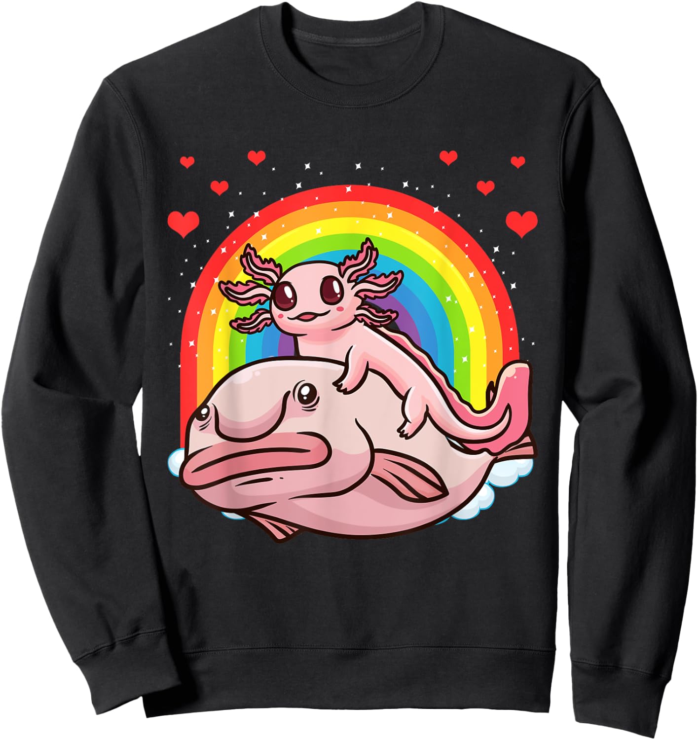 Axolotl Kawaii Blobfish Sweatshirt - Sweatshirt | Black