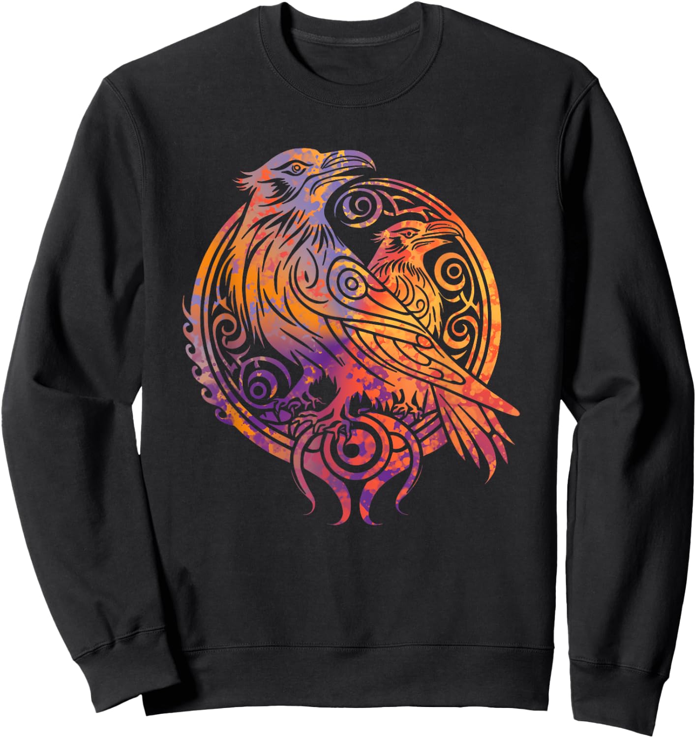 Odins Raven Norse Mythology Viking Birds Celtic Knots Asgard Sweatshirt - Sweatshirt | Black
