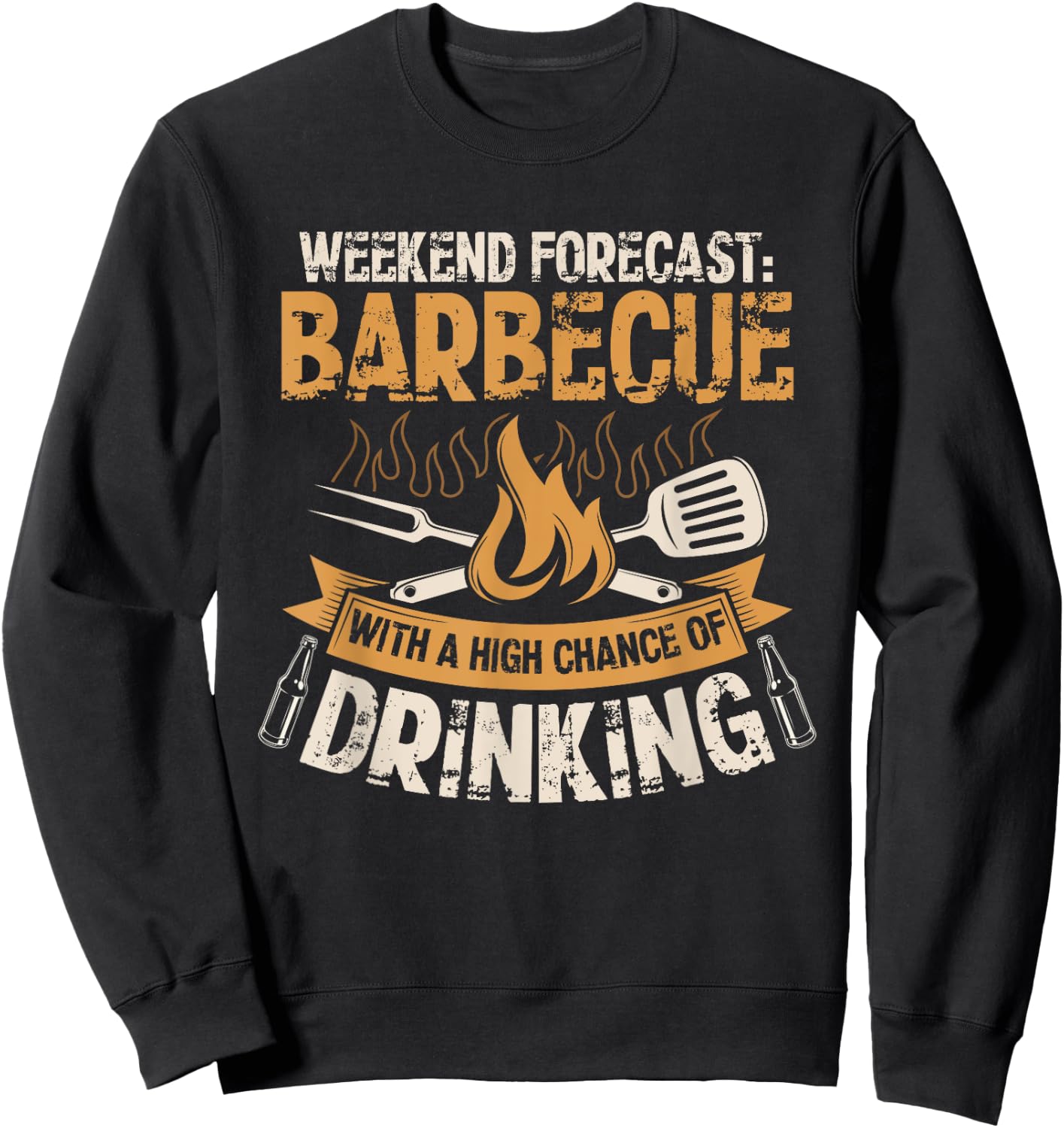 Funny BBQ Grill Chef Grilling Master Barbecue Lover BBQ Sweatshirt - Sweatshirt | Black