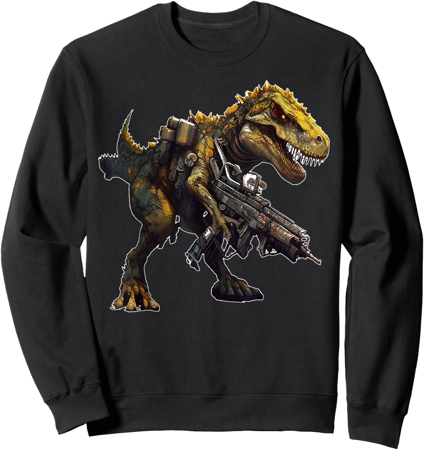 Funny T-rex Dinosaur Gun Animal Guns Lover Sweatshirt - Sweatshirt | Black