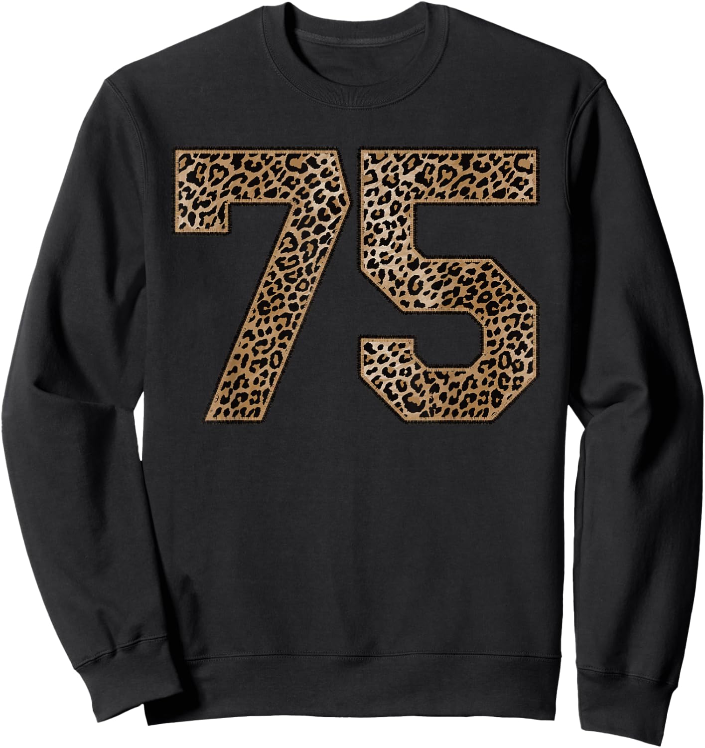 Leopard Number 75 Athlete Sports Jersey Supporter Fanwear Sweatshirt - Sweatshirt | Black