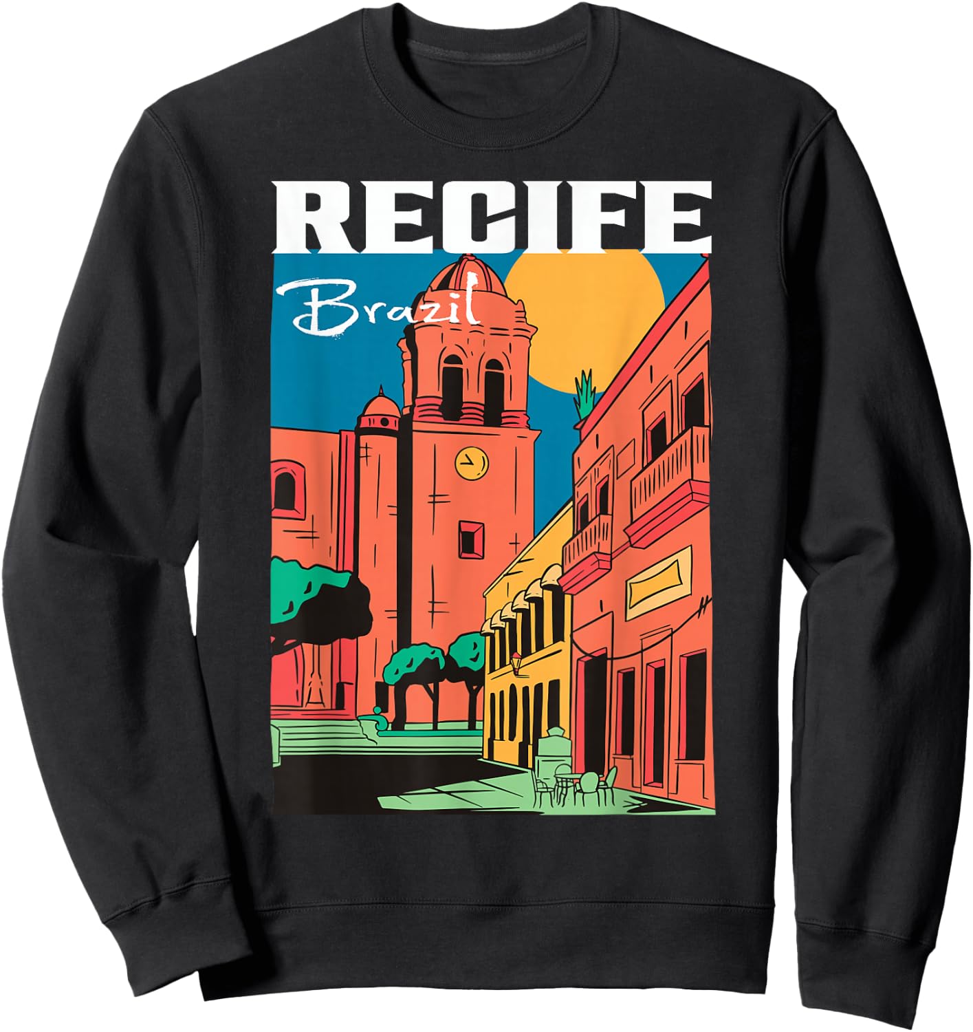 Recife Pernambuco Brazil Vintage Sweatshirt - Sweatshirt | Black