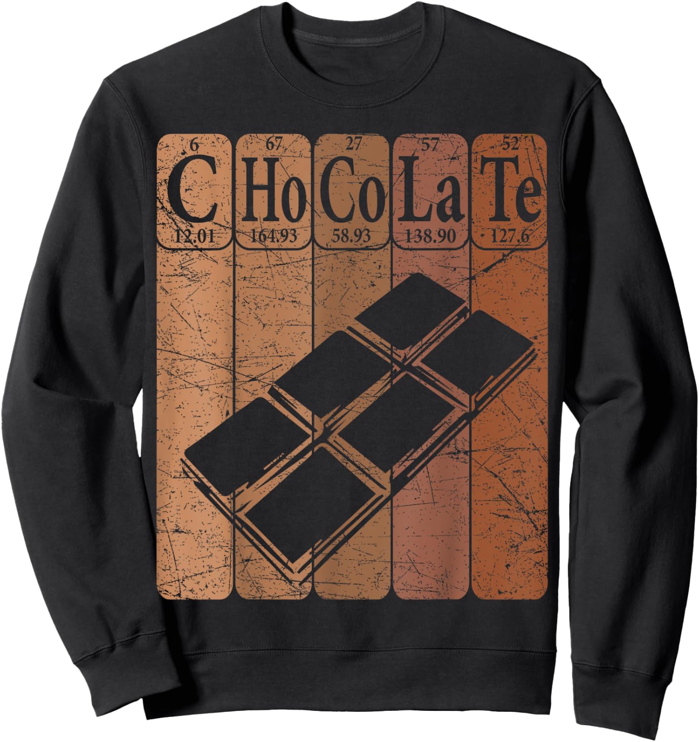 Chocolate Periodic Table Elements Chocoholic Chocolate Lover Sweatshirt - Sweatshirt | Black