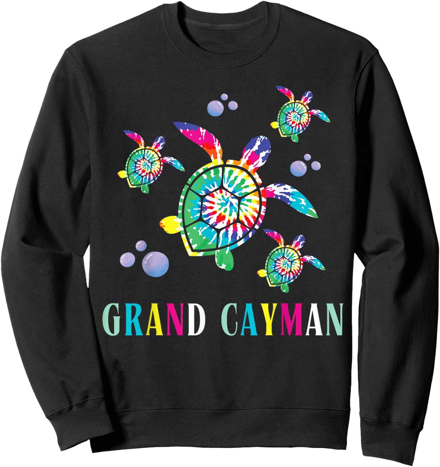 Cayman Islands Souvenir Store Grand Cayman Sea Turtle - Black, -Adults, Short Sleeve, Classic Fit, , 1 Count, Small Sweatshirt - Sweatshirt | Black