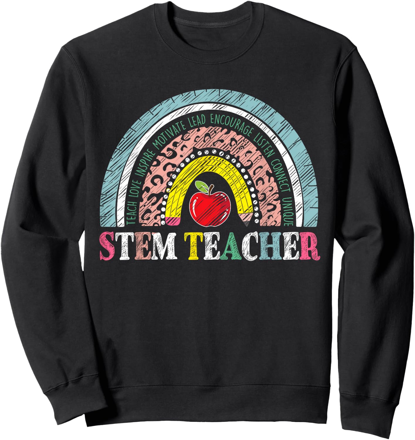 Vintage Stem Teacher Life Men Women Teacher Student Sweatshirt - Sweatshirt | Black