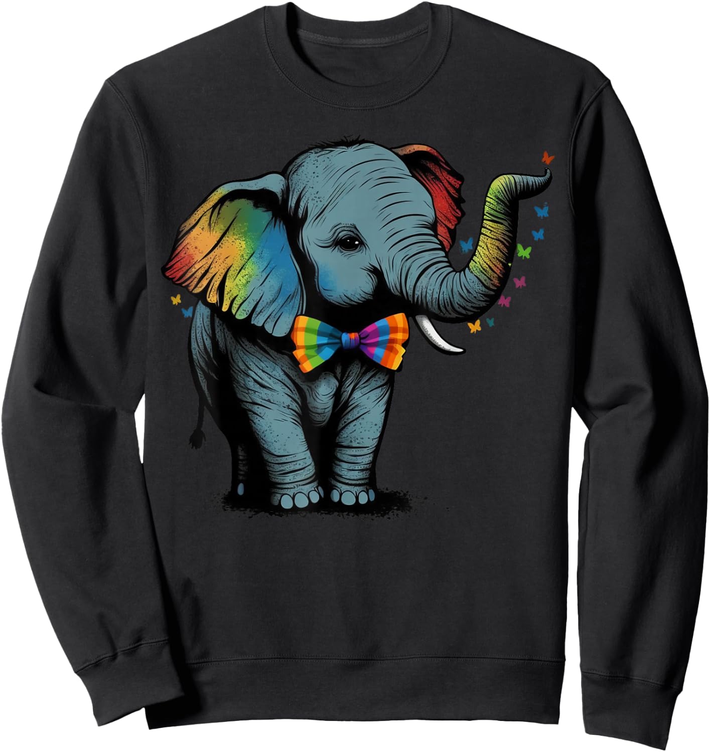 Cute Elephant Lover Animal on Elephant Sweatshirt - Sweatshirt | Black