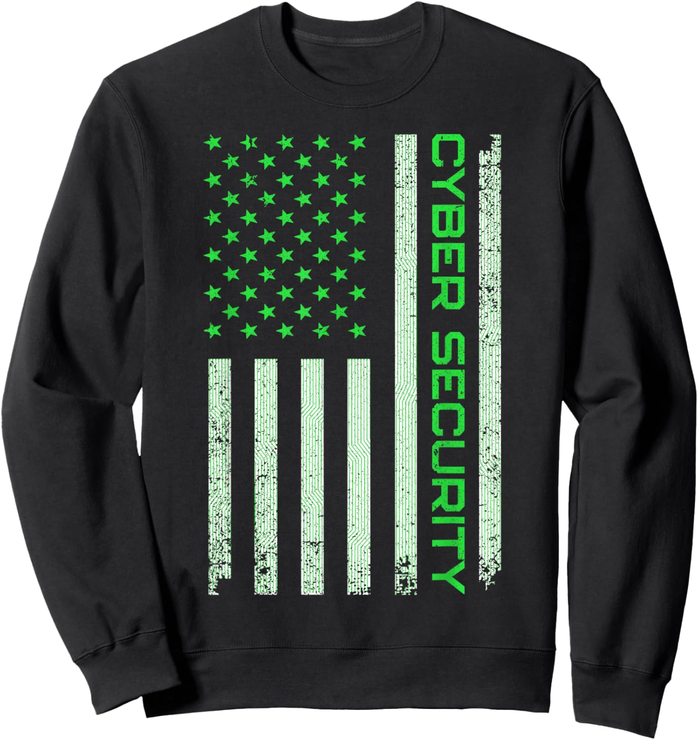Funny USA Cyber Security Art Women Anti Malware Geek Sweatshirt - Sweatshirt | Black