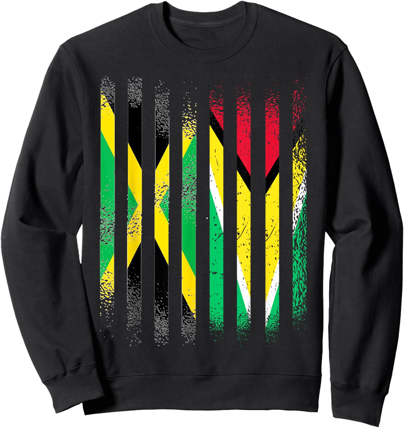 Jamaica Flag Guyana Grown Country Flags Stripes Sweatshirt - Sweatshirt | Black