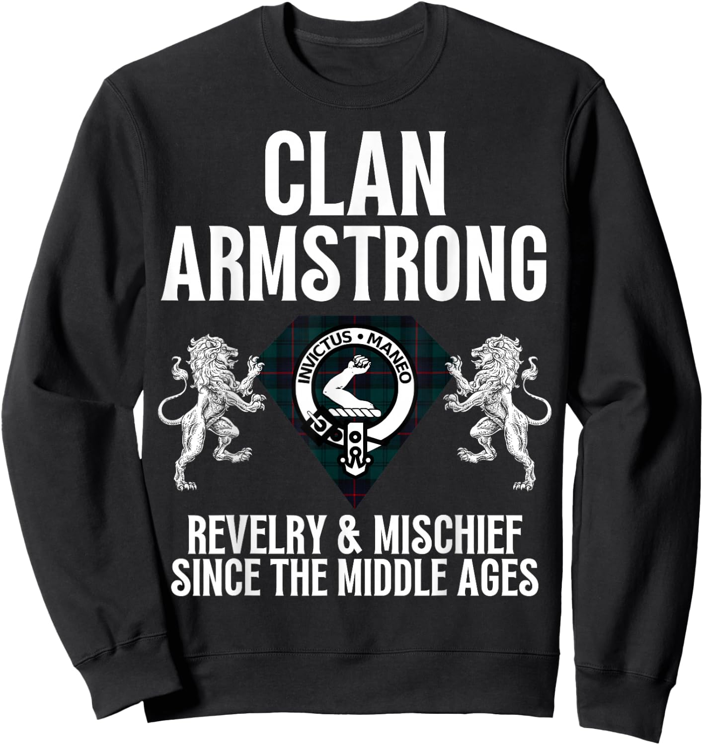 Armstrong Clan Scottish Name Coat Of Arms Tartan Family Sweatshirt - Sweatshirt | Black