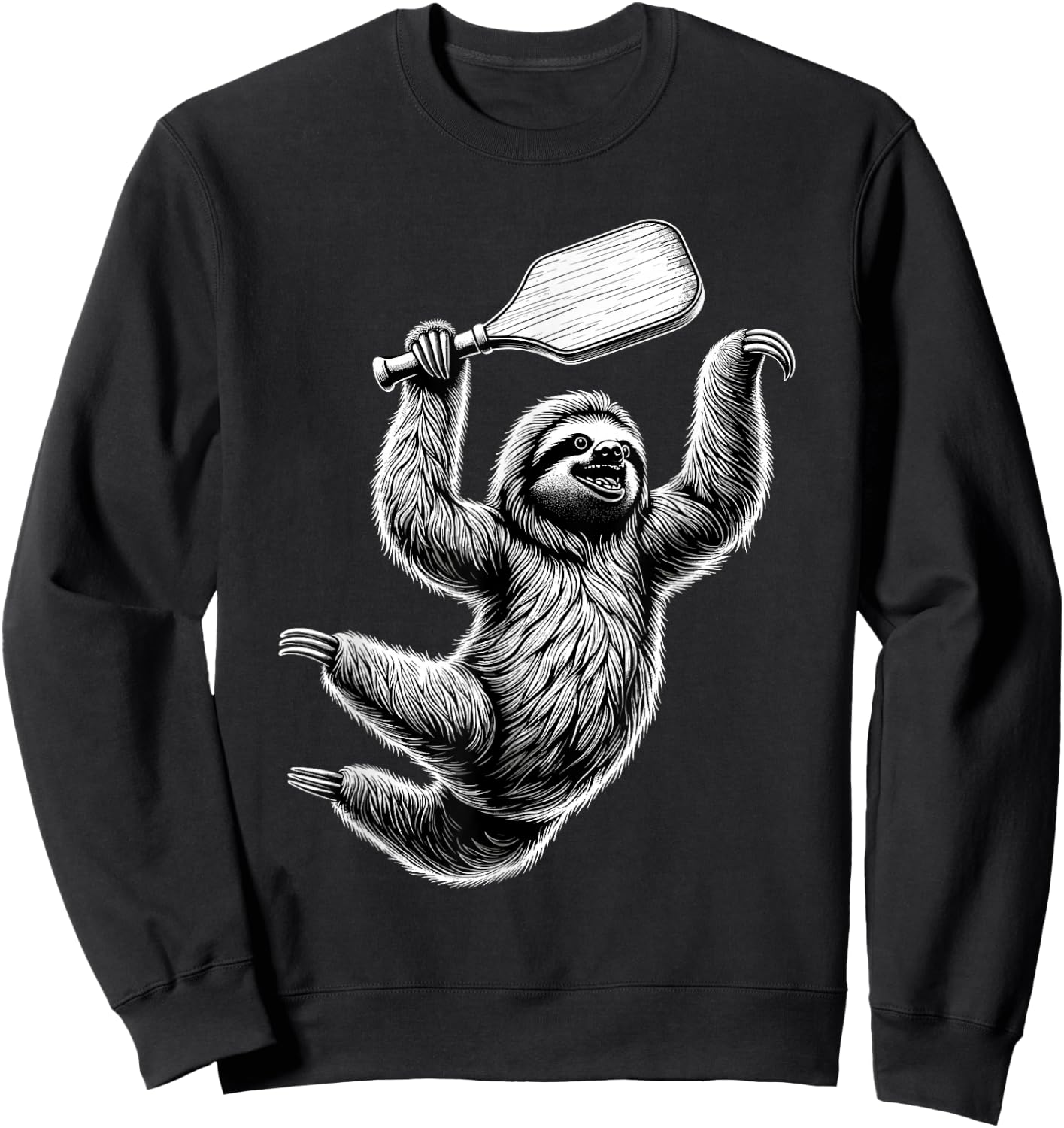 Sloth Playing Pickleball For Pickle Ball Player Sweatshirt - Sweatshirt | Black