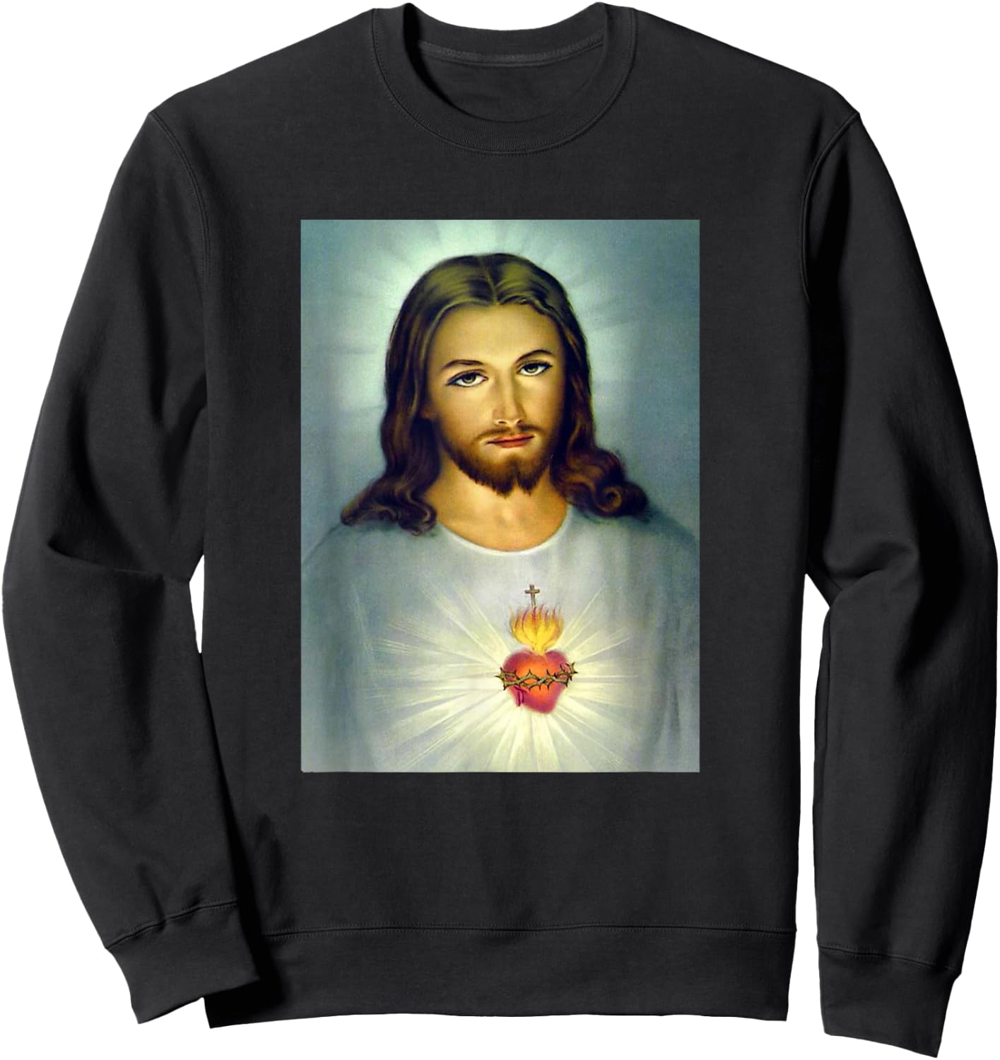Jesus Sacred Heart Divine Mercy Christian Roman Catholic Sweatshirt - Sweatshirt | Black