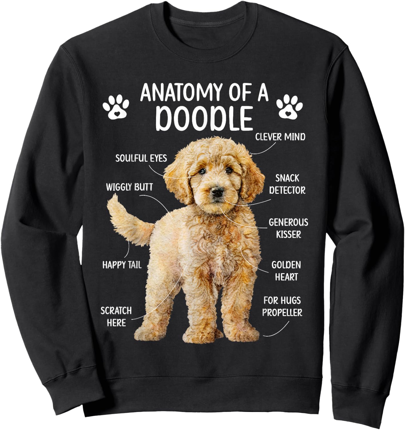 Anatomy of A Doodle Dog Doodle Owner Goldendoodle Mom Sweatshirt - Sweatshirt | Black