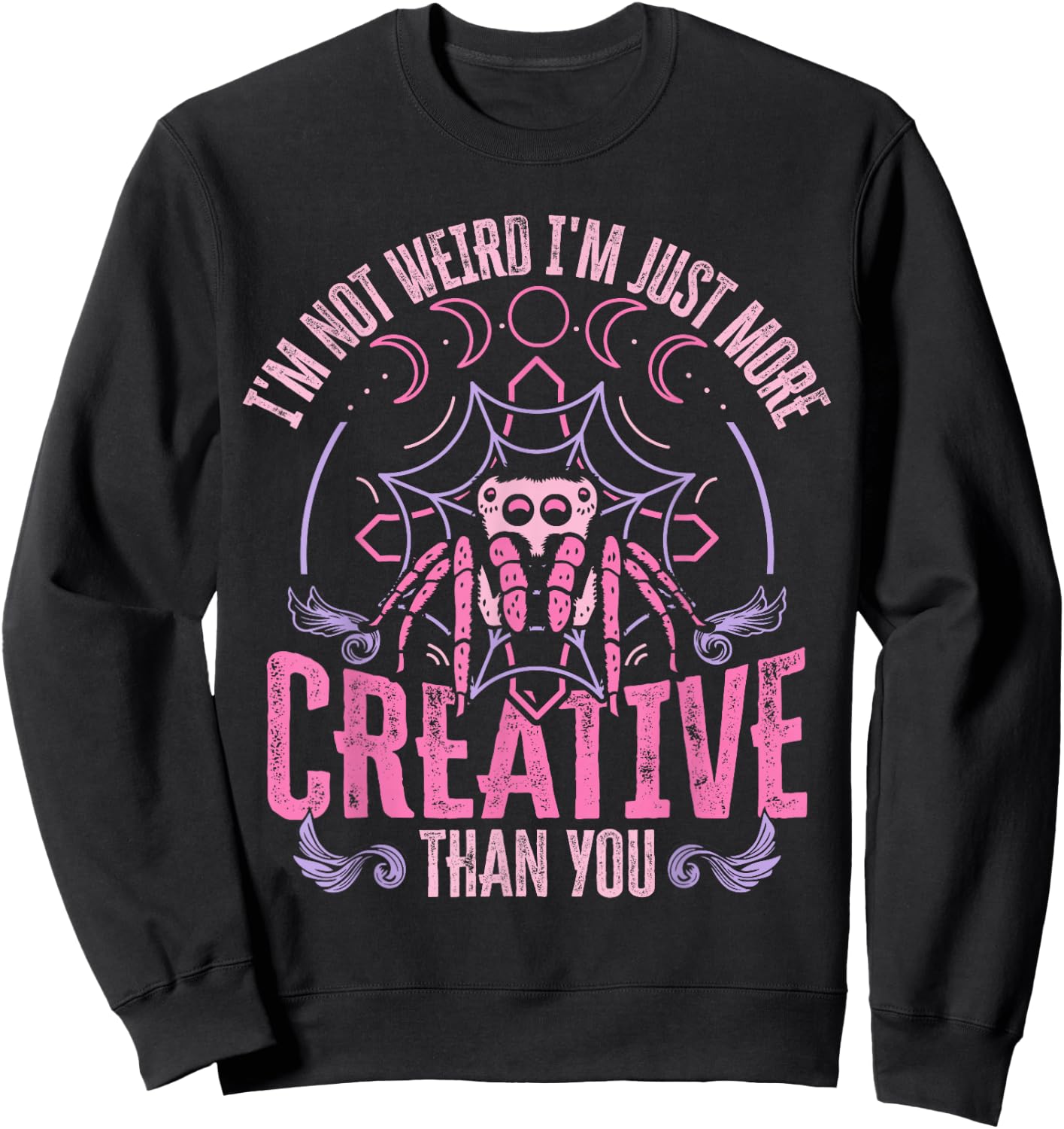Kawaii Creepy Spider Pastel Goth Anime Sweatshirt - Sweatshirt | Black