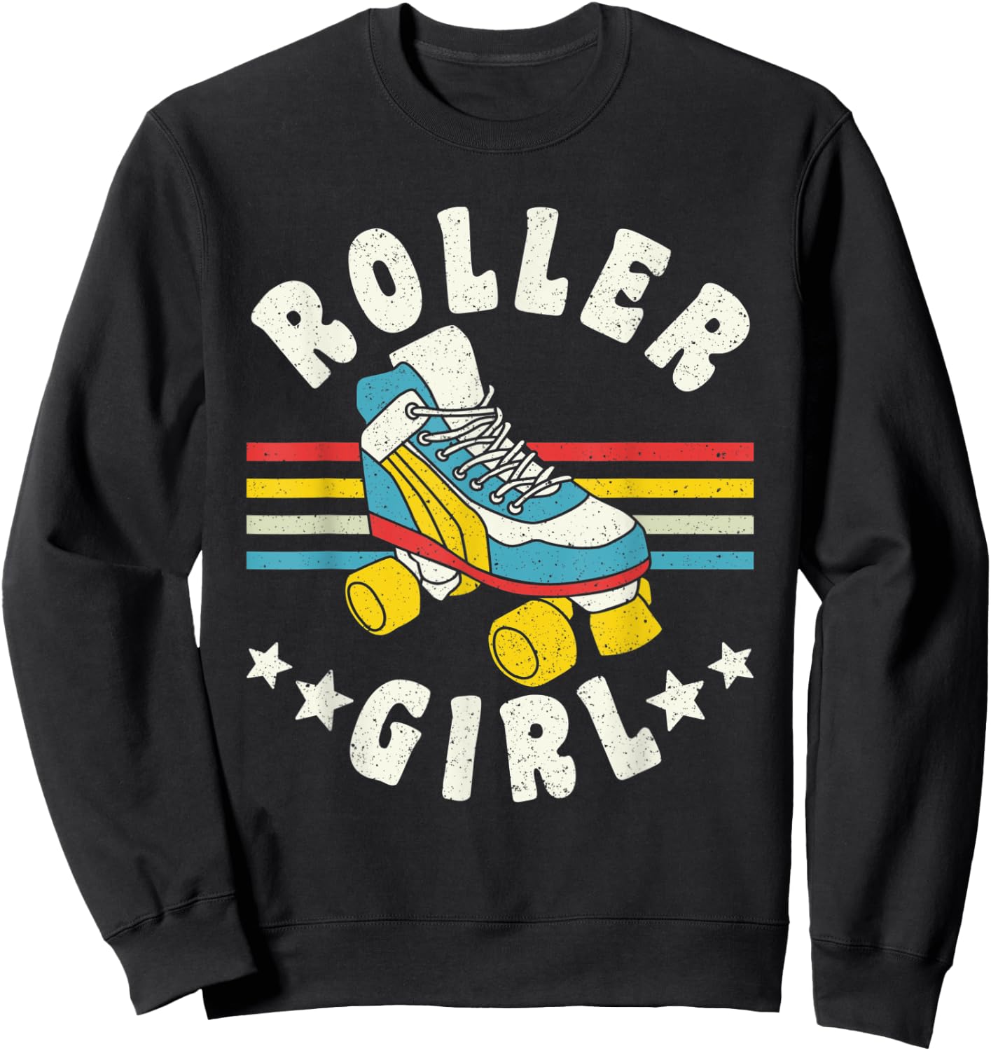Roller Girl Vintage Retro Roller Derby Sweatshirt - Sweatshirt | Black