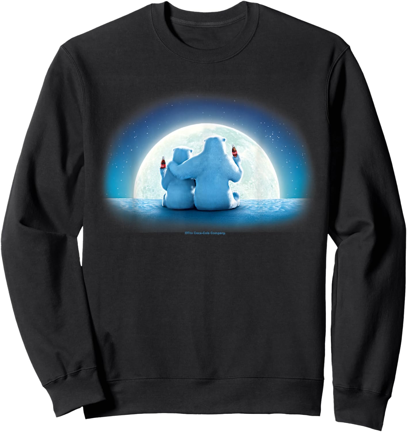 Coca-Cola Christmas Polar Bears Moonlight Portrait Sweatshirt - Sweatshirt | Black