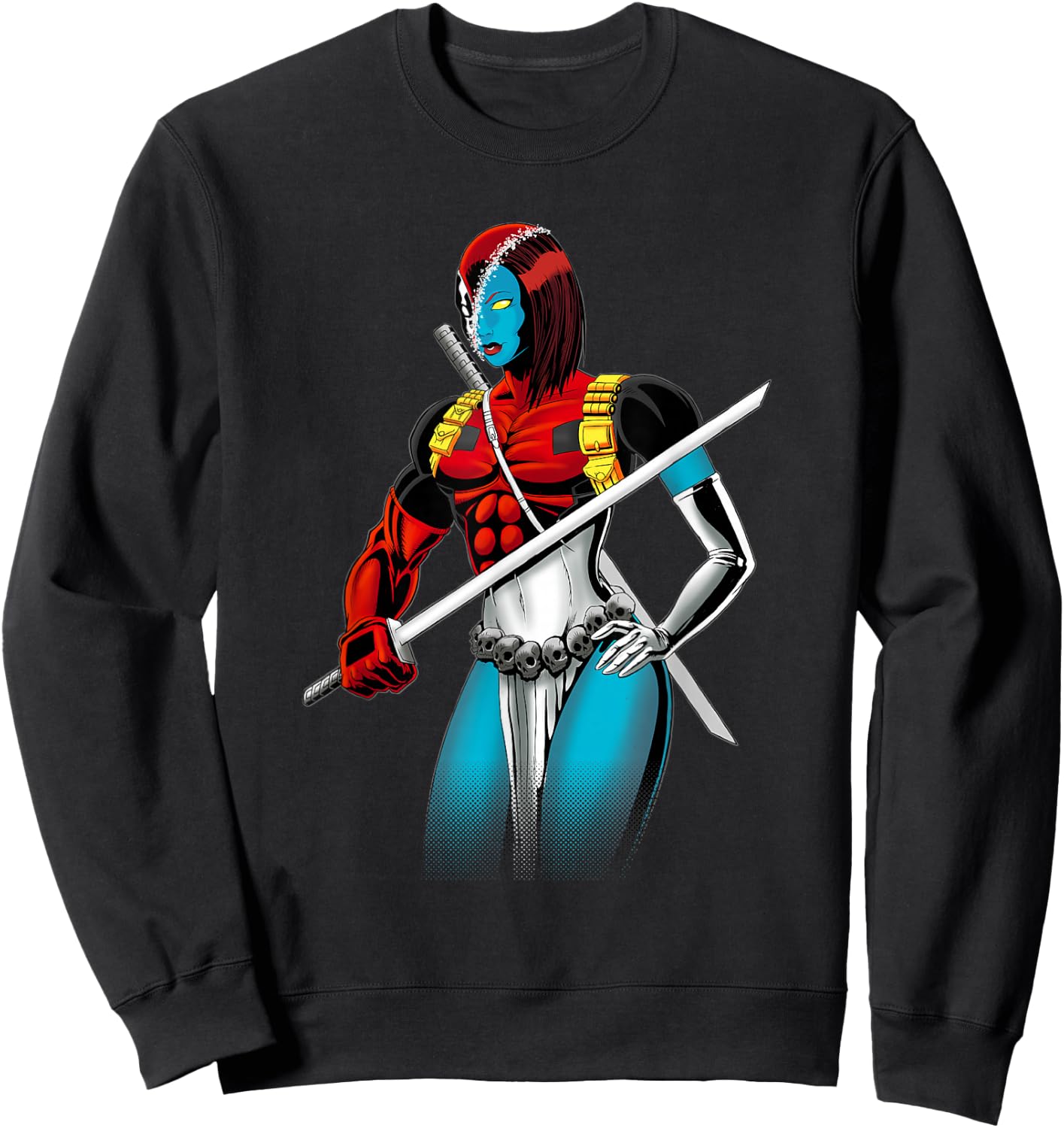 Marvel X-Men Deadpool Mystique Amalgam Portrait Sweatshirt - Sweatshirt | Black