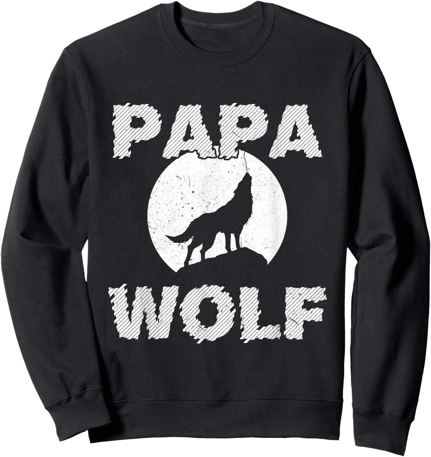 Dad Wolf Wolves Funny Father Dad Father's Day Gift Sweatshirt - Sweatshirt | Black