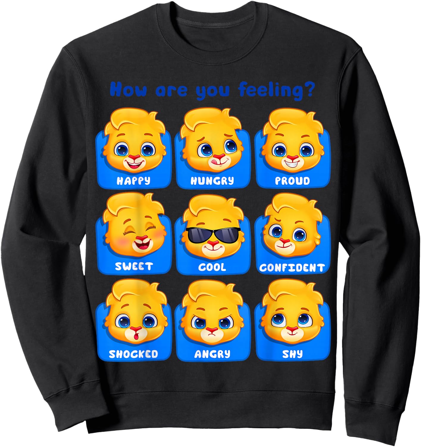 How are You Feeling | Lucas The Lion Official Sweatshirt - Sweatshirt | Black