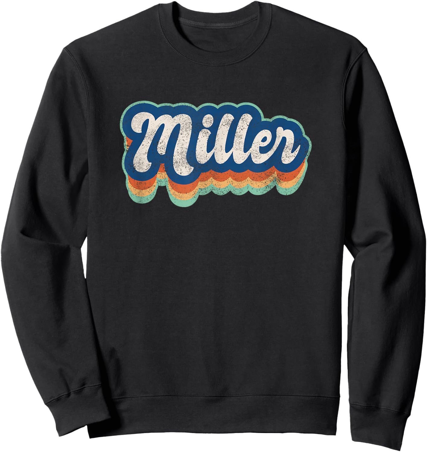 Miller First Name Boy Vintage Style 70s 80s Personalized Sweatshirt - Sweatshirt | Black