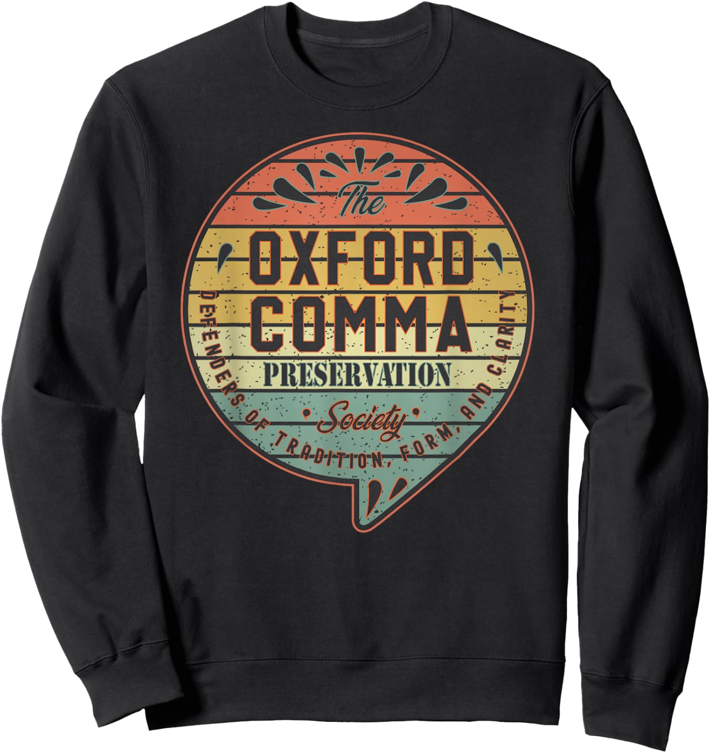 The Oxford Comma Preservation Society Team Oxford Vintage Sweatshirt - Sweatshirt | Black