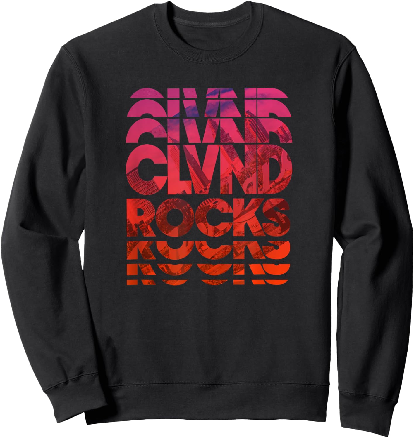 Cleveland Ohio CLVND ROCKS design Sweatshirt - Sweatshirt | Black