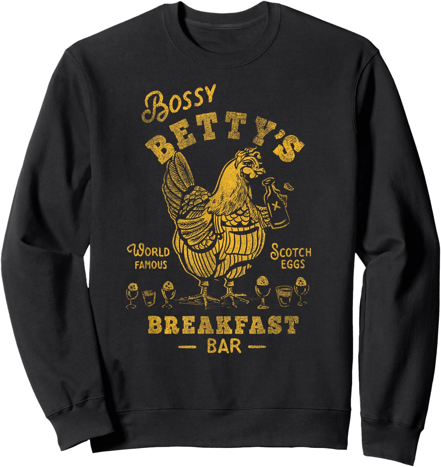 Bossy Bettys Mother Hen Funny Breakfast Brunch Travel Diner Sweatshirt - Sweatshirt | Black