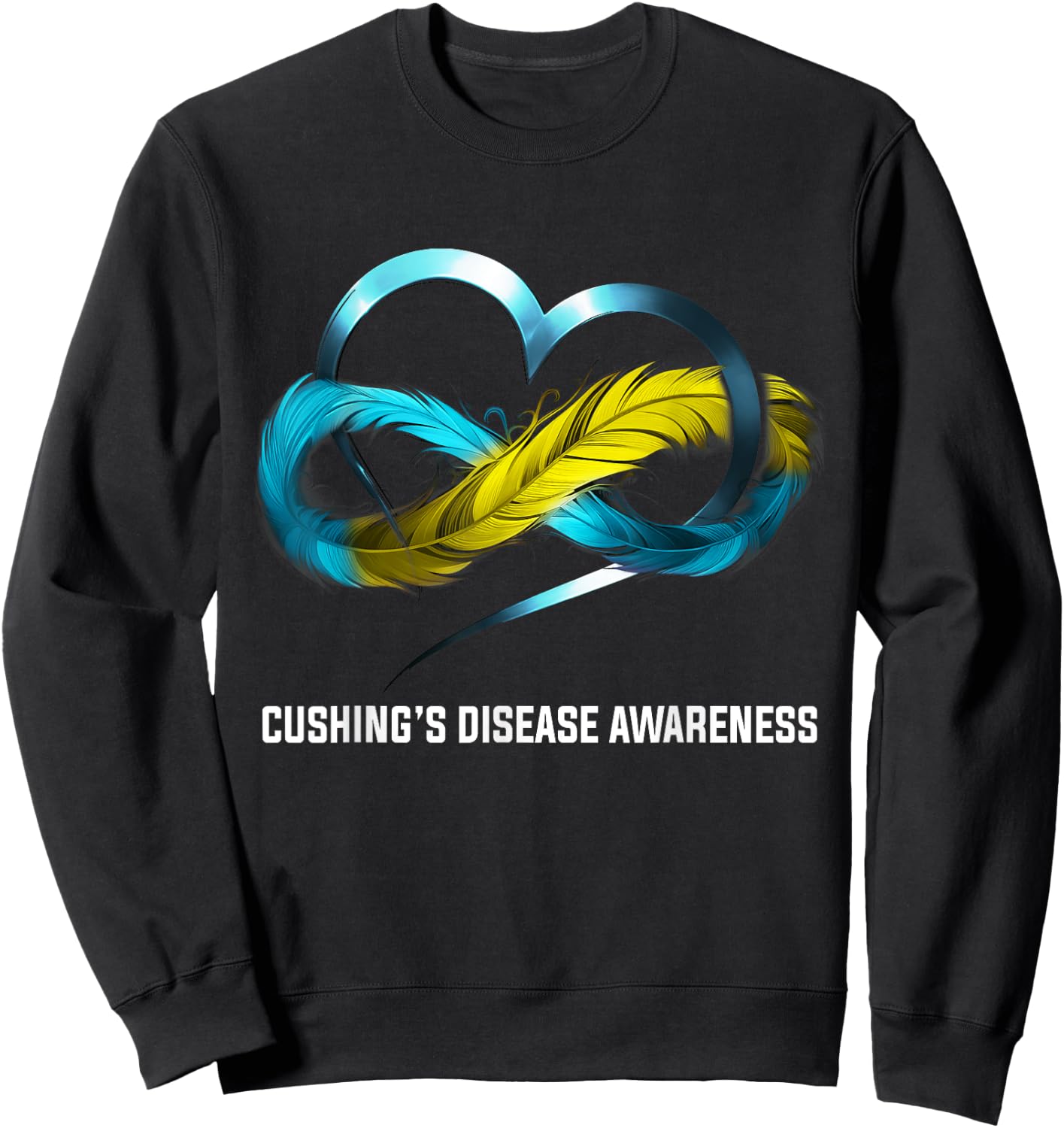Infinity Heart Cushing's Disease Awareness Sweatshirt - Sweatshirt | Black